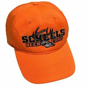 Scheels Deer Camp Hunter Orange Men's Hat Snapback Adjustable Ball Cap Baseball